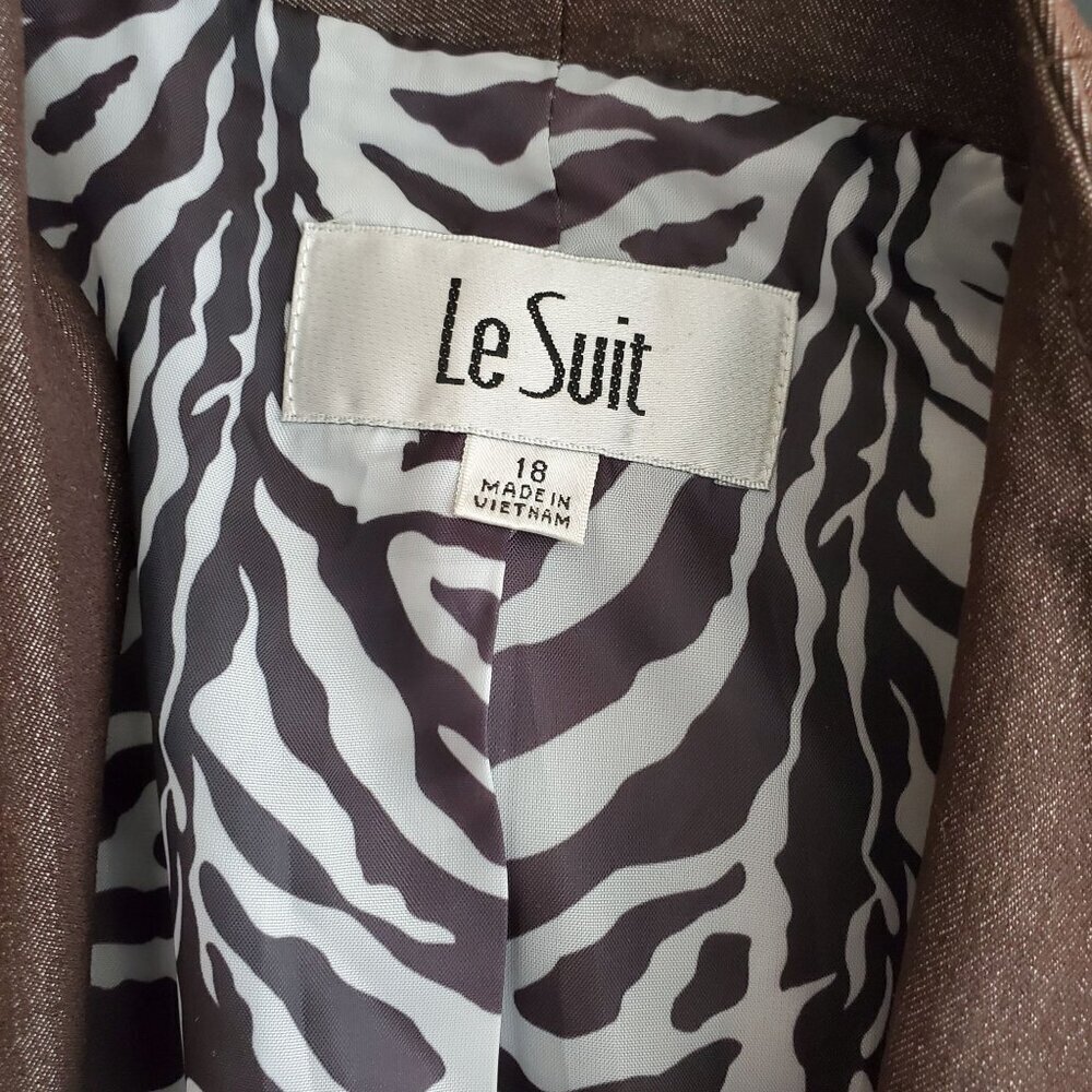 Le Suit Classic Brown Professional Women Blazer Jacket Size 18 Business Attire - Picture 3 of 12